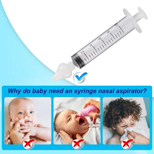 Miniatura 3 de Jeringa nasal para bebé, 4 unidades, aspirador nasal seguro para bebé, jeringa Qucik, herramienta de enjuague para bebé/bebé/niño (azul)