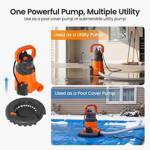 Miniatura 2 de Cleartide Bomba automática inteligente para cubierta de piscina de agua, bomba sumergible que elimina el agua de las piscinas de invierno
