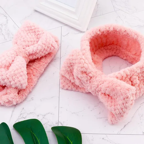 Miniatura 7 de YISSION 2 diademas de spa con lazo antideslizante para lavado de cara, maquillaje, cuidado de la piel, diadema facial, banda elástica de microfibra