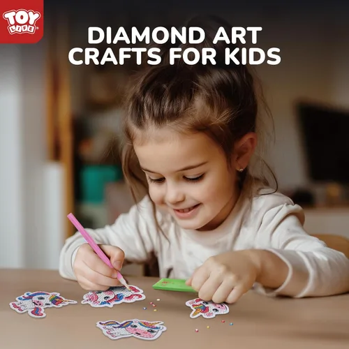 Miniatura 2 de TOY Life Kits de Arte de Diamantes para Niños, 9 Piezas Kits de Pintura de Diamantes de Unicornio DIY Llaveros para Niñas, Arte de Puntos