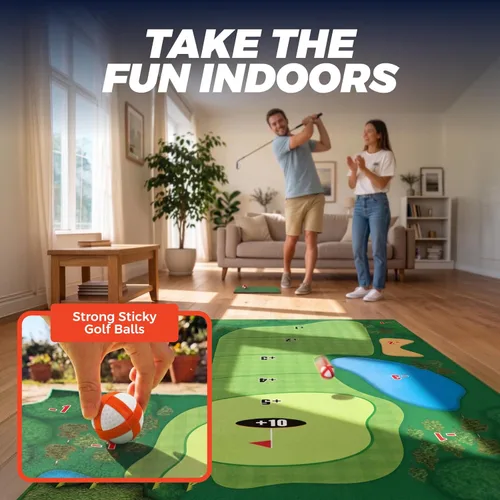 Miniatura 2 de TOY Life Alfombrilla de Juego de Golf Chipping para Interiores y Exteriores, Juegos para Adultos y Familias, Niños, Equipo de Juego al Aire Libre