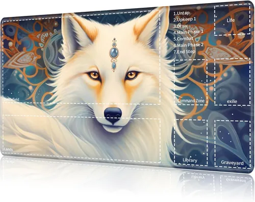 Miniatura 23 de Tapete de juego para MTG Card Playmat con zona, tapete de juego para MTG TCG de 24 x 14 pulgadas, tapete de juego antideslizante para tablero