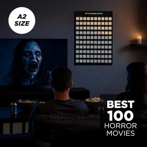 Miniatura 2 de Enno Vatti Póster de película de terror para rascar, las 100 mejores películas de terror con icónicas películas de terror, decoración de pared única