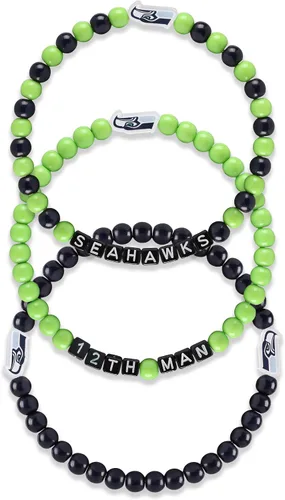 Miniatura 14 de FOCO NFL unisex-adult NFL Team Logo Officially Licensed 3-Pack Beaded Friendship Bracelets Cuentas