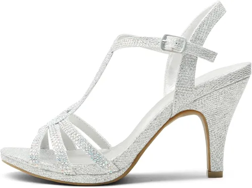 Miniatura 5 de Dream Pairs Amore - Sandalias de tacón para mujer con puntera descubierta