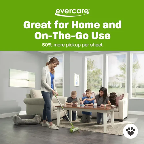 Miniatura 6 de Evercare Paquete de 3 repuestos de rodillo de pelusa multiusos para mascotas, 50 hojas cada uno