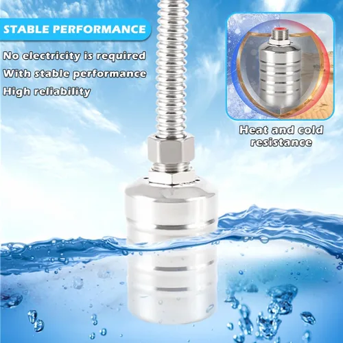 Miniatura 5 de Válvula de flotador de control de nivel de agua totalmente automática de 1/2" a 3/4", mini válvula de bola flotante de acero inoxidable 304