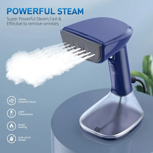 Miniatura 2 de Vaporizador para ropa, potente vapor de 1800 W, 2 modos para planchado húmedo y seco, calentamiento rápido de 20 segundos, tanque de agua