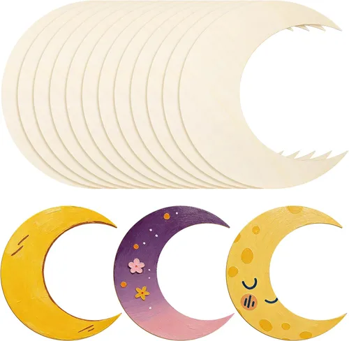 Miniatura 8 de Anglechic 12 paquetes de 30 centímetros de rebanadas de madera sin acabar con forma de ancla en blanco para manualidades, adornos