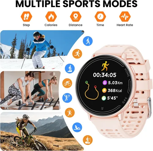 Miniatura 6 de Reloj inteligente para hombres y mujeres con GPS integrado, más de 100 modos deportivos con pantalla HD de 1.39 pulgadas, respuesta/hacer llamadas