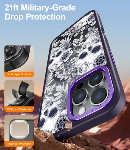 Miniatura 397 de Goodon para iPhone 15 Pro Max con protector de pantalla de privacidad, compatible con Magsafe, funda translúcida mate a prueba de golpes - Linda