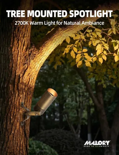 Miniatura 2 de MALORY Luz de techo de latón para paisaje, luz LED de bajo voltaje para árbol, iluminación exterior de paisaje para patio, jardín, césped, pared