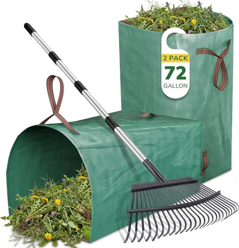 Miniatura 15 de GreatBuddy Bolsa de basura reutilizable de 132 galones, resistente, verticales con 4 asas reforzadas para hojas de jardín y recolección de residuos