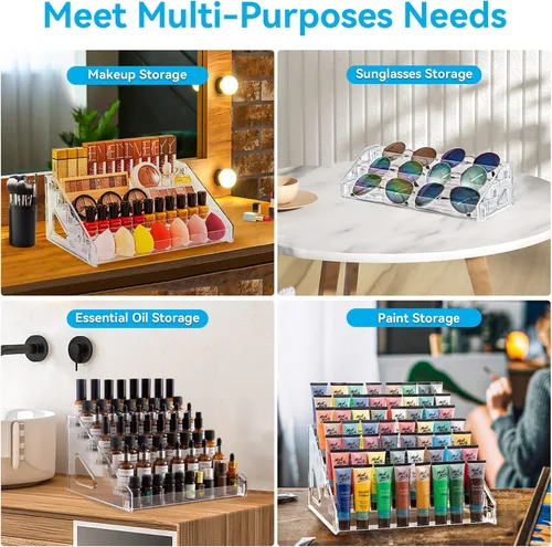 Miniatura 2 de Pero Pero Organizador de esmalte de uñas, estante de exhibición de acrílico para soporte de esmalte de uñas, organizador de lentes de sol, soporte