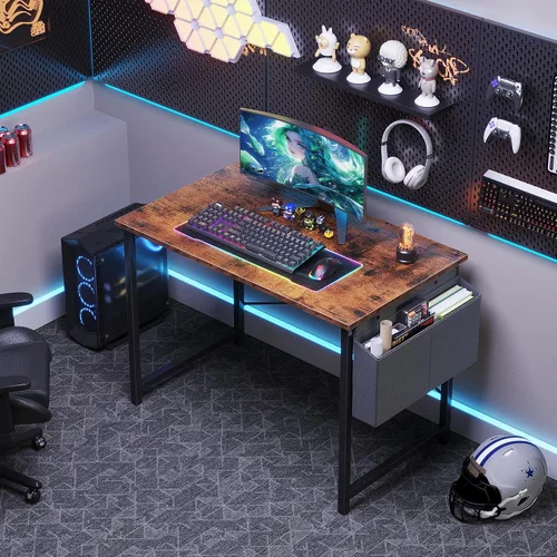Miniatura 4 de NEWBULIG Escritorio de Computadora de 40 Pulgadas, Escritorios de Oficina en Casa para Dormitorio, Escritura, Juegos, Mesa de Trabajo y Estudio