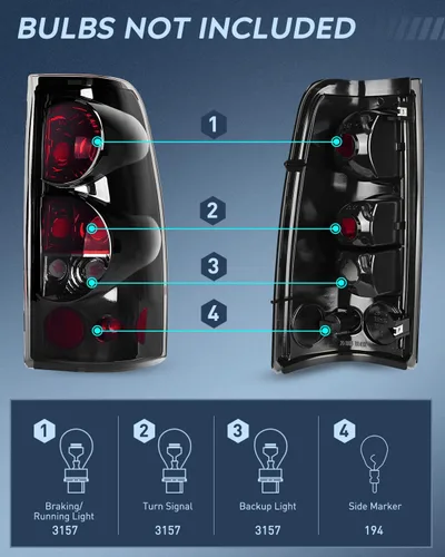 Miniatura 3 de Nilight Conjunto de luz trasera compatible con Chevy Silverado 1999 2000 2001 2002 2003 2004 2005 2006 2007 Chevy Silverado 1500 2500 3500 99-02 GMC