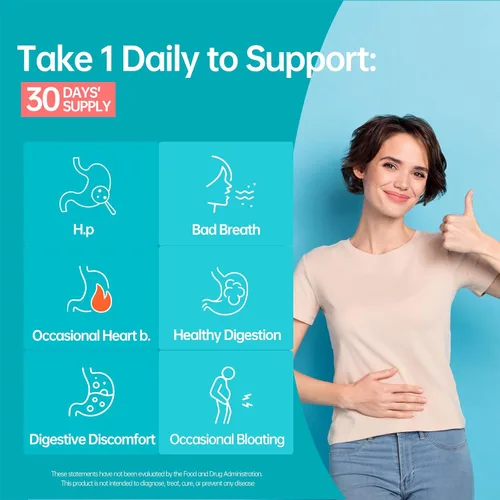 Miniatura 6 de purmeo Probióticos 5 en 1 de alta potencia H. Pylori, 1 por día, soporte gástrico, comodidad digestiva y protección del revestimiento estomacal