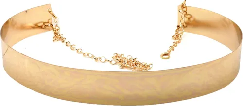 Miniatura 5 de Fashion 21 Cinturón de cintura de espejo de metal ajustable pulido brillante para mujer, dorado, oro rosa, tono plateado