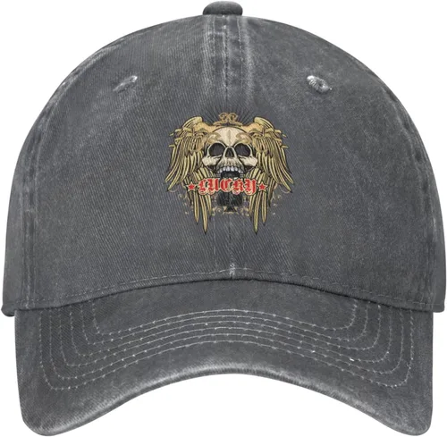 Miniatura 2 de Cowboy Hat Trendy Hats for Man and Women Djustable Four Season Outdoor Baseball Cap of Hell Skull with Angel Deep Heather