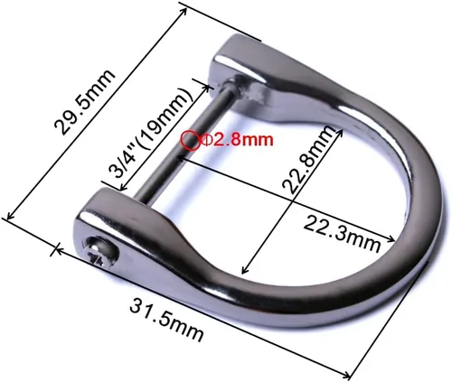Miniatura 2 de Bobeey 8 anillos en D de 3/4 de pulgada en forma de herradura en forma de U, anillos D con forma de herradura, grillete en forma de herradura