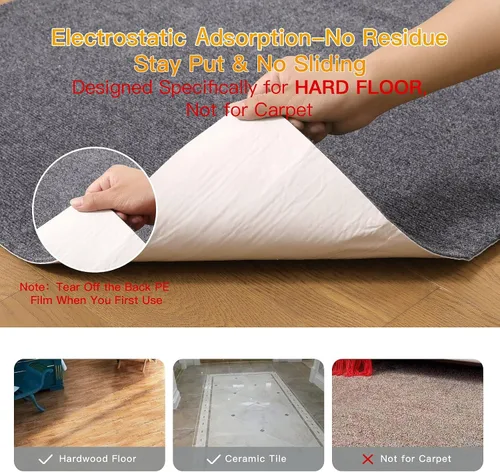 Miniatura 2 de Tapete para silla de oficina para suelo de madera dura y azulejos, tapete para silla rodante de juegos de computadora de 55 x 35 pulgadas, alfombra
