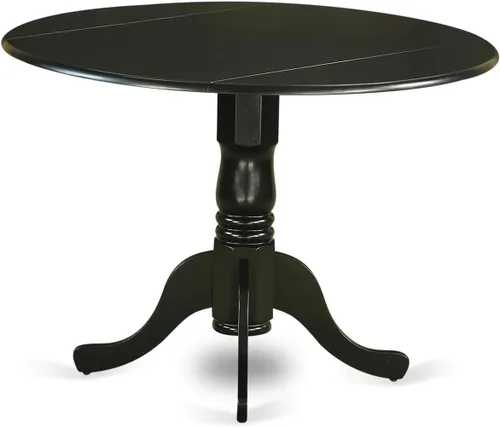 Miniatura 5 de East West Furniture DLDA5-BLK-32 - Juego de mesa de comedor de 5 piezas contiene una mesa de cocina redonda con gotas y 4 sillas tapizadas de tela