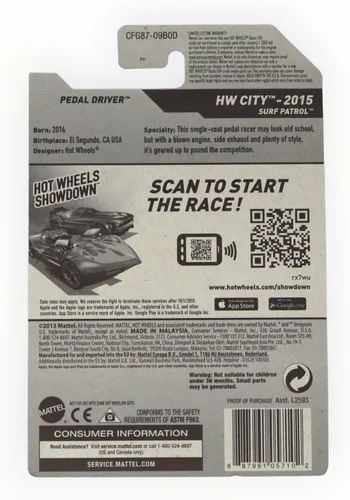 Miniatura 2 de Hot Wheels 2015 HW City Pedal Driver 74/250, Rojo