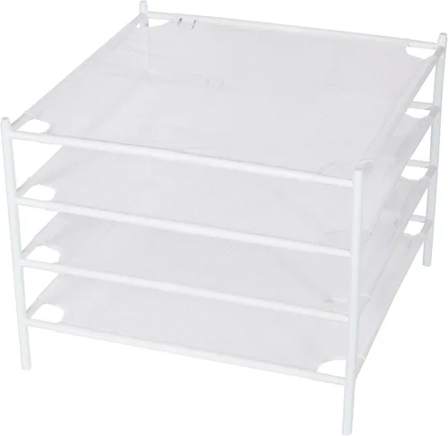 Estante de secado de suéter, estante de secado de ropa plano apilable de 4 capas, estante de secado de lavandería, secadora de aire de malla,