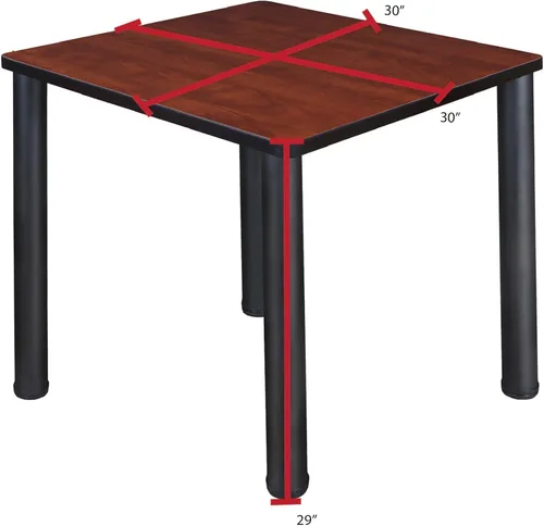 Miniatura 3 de Regency Kee - Mesa cuadrada pequeña para sala de descanso de 30 pulgadas, parte superior de cerezo, patas negras