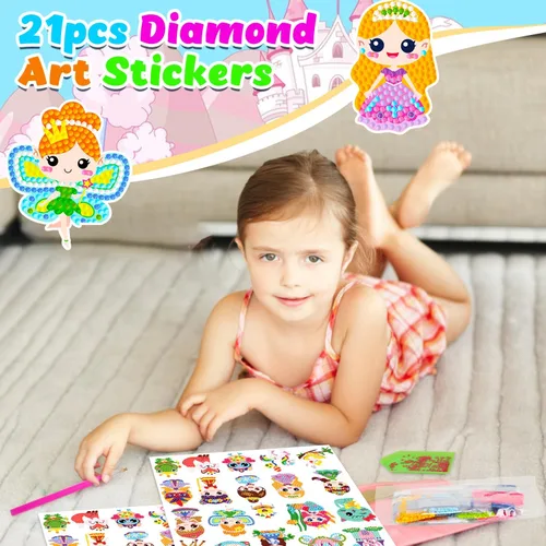 Miniatura 4 de Labeol Kits de arte de diamantes para niños y niñas de 6 a 8 a 10 a 12 años, fáciles de hacer tú mismo, creativas calcomanías de arte de diamantes