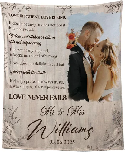 Miniatura 45 de Manta Personalizada de Fotos y Mensajes Collage Manta Throw - Perfecta para el Día de San Valentín para Ella, Él, Amigos - Foto Personalizada