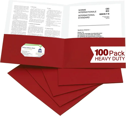 Miniatura 23 de Zzrywuty 100 Paquetes de Carpetas de Archivo de Dos Bolsillos con Ranura para Tarjetas de Visita, Papel Texturizado, Tamaño Carta, Capacidad