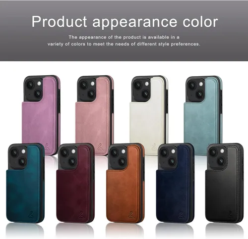 Miniatura 6 de DJDUCK Diseñado para iPhone 13 Funda tipo cartera con tarjetero, [Cubierta de cierre magnético] [Protección de cuero con bloqueo RFID] Fundas a Negro