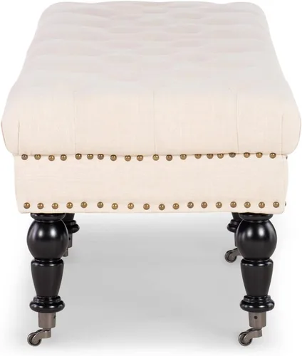 Miniatura 6 de Linon Isabelle - Banco de cama, 62 pulgadas, acabado espresso oscuro Natural