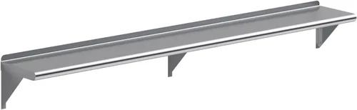 AmGood Estante de pared de acero inoxidable de 72 pulgadas de largo x 10 pulgadas de profundidad | Certificado NSF | Estantería de metal para