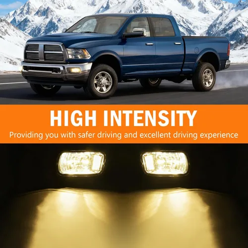 Miniatura 4 de Faros antiniebla halógenos para Dodge Ram 1500 2009-2012, Ram 2500 2010-2018 y Ram 3500 2012-2018 – Reemplazo de faros antiniebla de parachoques