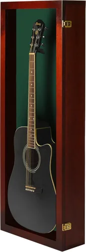 Miniatura 8 de PENNZONI Vitrina de guitarra acústica - Estuche acrílico para guitarra acústica - Soporte de pared para guitarra hecha de marco de madera dura