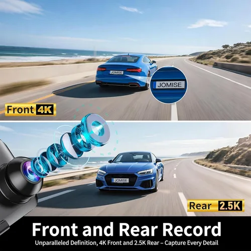 Miniatura 3 de JOMISE G814 11" 4K+2.5K Cámara de Espejo Retrovisor — Sin WiFi/Bluetooth, Cámara de Salpicadero Frontal y Trasera, Grabadora de Evidencia Pura