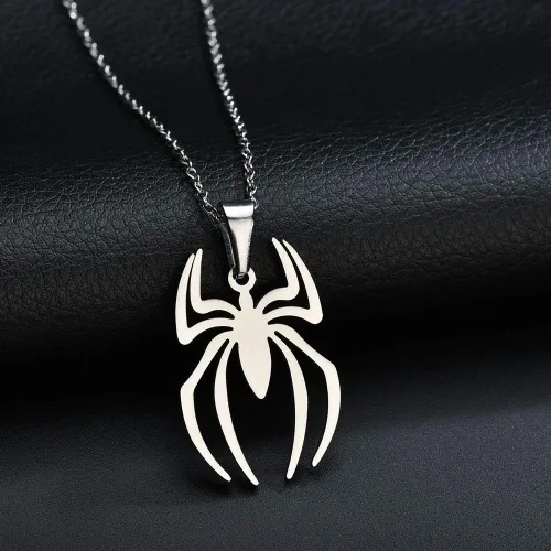 Miniatura 2 de RZCXBS Collar con colgante de araña de acero inoxidable ligero con dije de Spiderman joyería para niños mujeres niños y niñas Metal