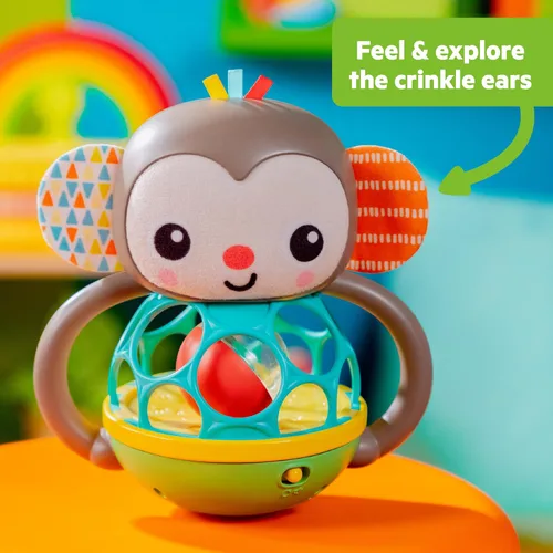 Miniatura 5 de Bright Starts Giggle & Rattle Gift Set - Juguetes musicales y sensoriales para bebés, paquete de 2, elefante y mono, unisex, recién nacido + Set