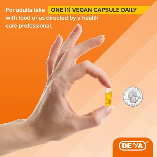 Miniatura 5 de Deva Suplemento vegano de aceite de linaza omega-3, 1000 mg por porción, prensado en frío y sin refinar, alternativa al aceite de pescado