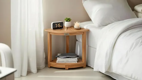 Miniatura 6 de VICTORY RELAX Estante esquinero de madera de acacia para ducha interior, banco de ducha impermeable y reposapiés para afeitarse las piernas, asiento