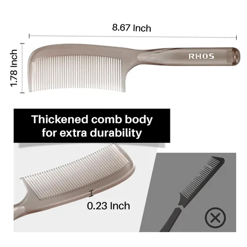 Miniatura 4 de RHOS Peine desenredante para cabello para mujeres y hombres, peine de dientes anchos para cabello rizado, grueso, ondulado, largo, peine