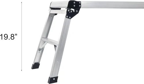 Miniatura 6 de LEADALLWAY Plataforma de trabajo de aluminio de 30 x 12 x 20 pulgadas, plataforma de aluminio plegable resistente, capacidad de 330 libras Plateado