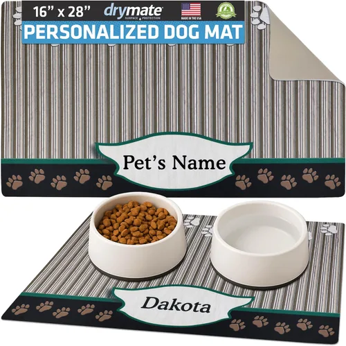 Miniatura 28 de Drymate Mantel individual personalizado para tazón de mascotas, tapete personalizado de alimentación de alimentos para perros y gatos, tela Lino