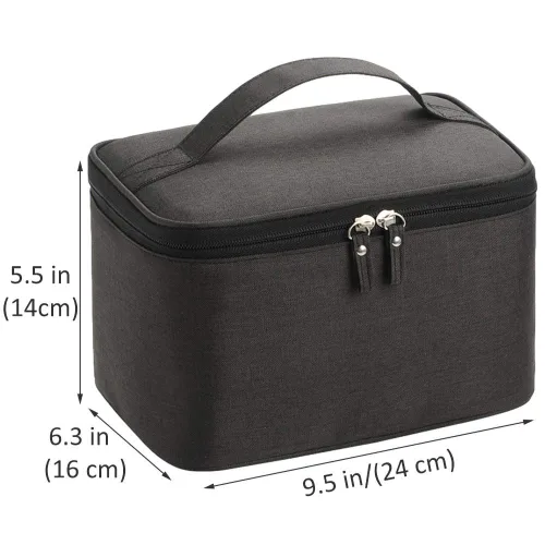 Miniatura 6 de Bolso de maquillaje HOYOFO, bolso de viaje para productos cosméticos, con bolsillo de red, almacenamiento de aseo de viaje grande e impermeable