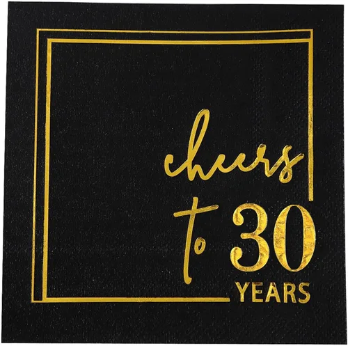 Servilletas de cóctel para celebrar años - paquete de 50 - servilletas de cumpleaños desechables de 3 capas de 5x5 pulgadas, servilletas de papel