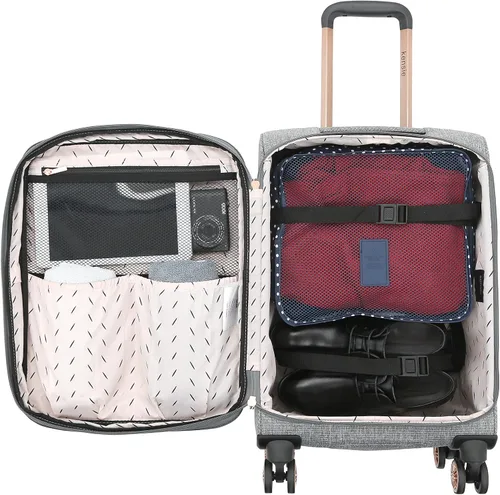 Miniatura 4 de kensie Hudson Softside - Juego de equipaje giratorio de 3 piezas, Gris brezo, Hudson Softside - Juego de equipaje giratorio de 3 piezas