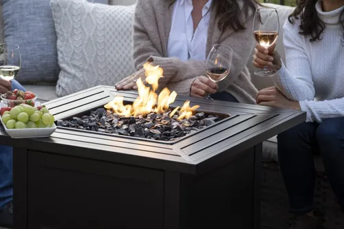 Miniatura 8 de Tazón de fuego Endless Summer LP a gas para exteriores, con repisa de chimenea de acero Incluye cristal de fuego negro y cubierta protectora