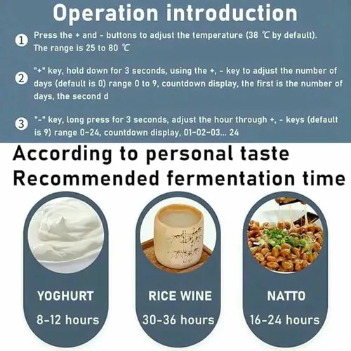 Miniatura 4 de Máquina comercial de la fermentación del yogur, máquina automática de la fermentación del yogur con control del tiempo y de la temperatura Negro
